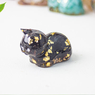 Olivenorma Natural Crystal Resin Cat Gemstone Decoration - image 17