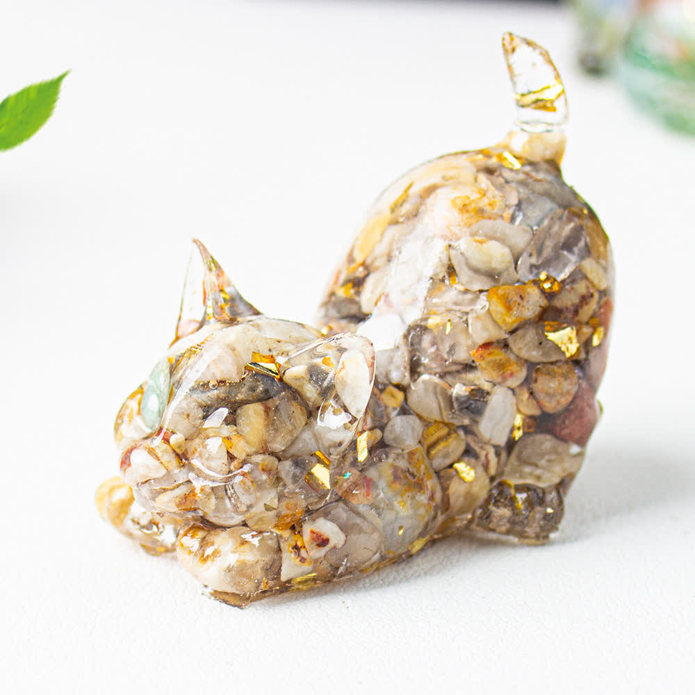 Olivenorma Crystal Resin Stretching Cat Gemstone Decoration - image 65