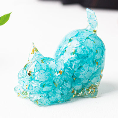 Olivenorma Crystal Resin Stretching Cat Gemstone Decoration - image 3