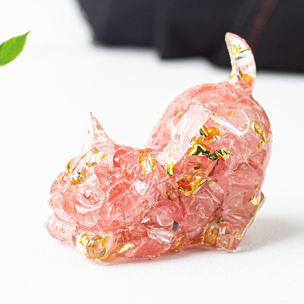 Olivenorma Crystal Resin Stretching Cat Gemstone Decoration - image 47