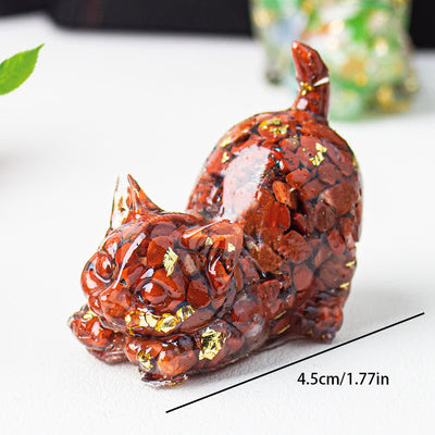 Olivenorma Playful Blessing Crystal Cat Figurine Gemstone Decoration - image 74