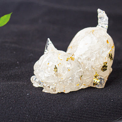 Olivenorma Crystal Resin Stretching Cat Gemstone Decoration - image 9