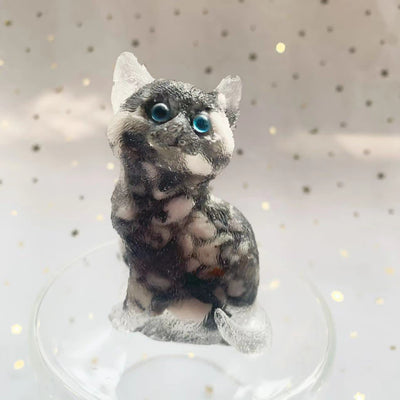 Olivenorma Crystal Resin Standing Cat Gemstone Decoration