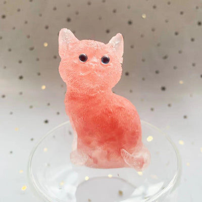 Olivenorma Crystal Resin Standing Cat Gemstone Decoration