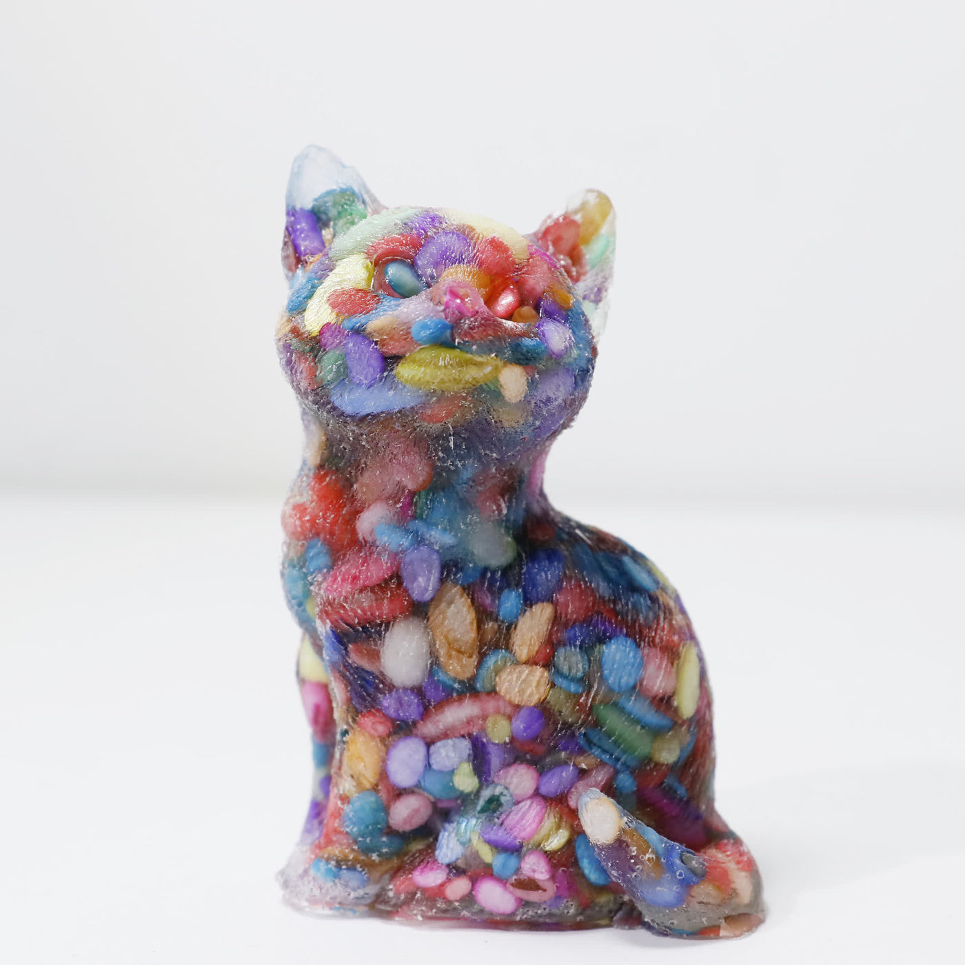 Olivenorma Crystal Resin Standing Cat Gemstone Decoration