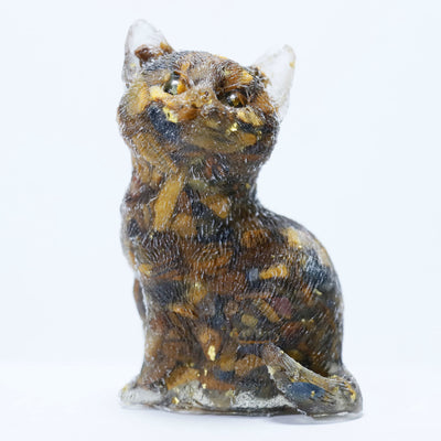 Olivenorma Crystal Resin Standing Cat Gemstone Decoration