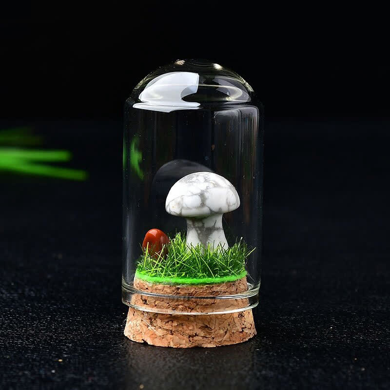 Olivenorma Glass Cover Crystal Mushroom Carving Gemstone Decoration - image 34