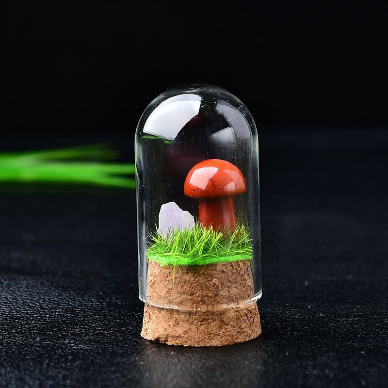 Olivenorma Glass Cover Crystal Mushroom Carving Gemstone Decoration - image 25