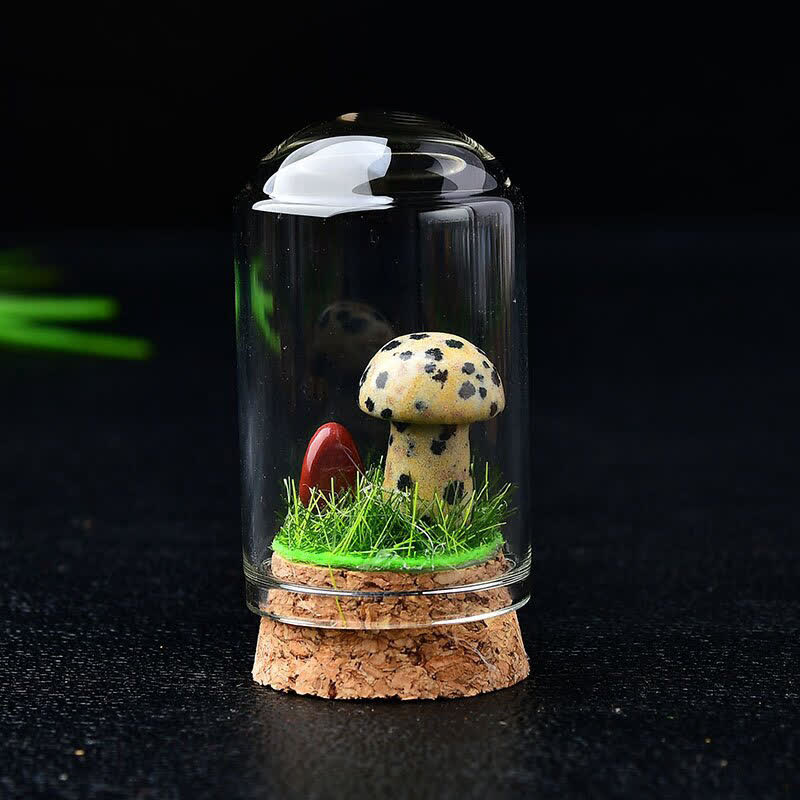 Olivenorma Glass Cover Crystal Mushroom Carving Gemstone Decoration - image 9