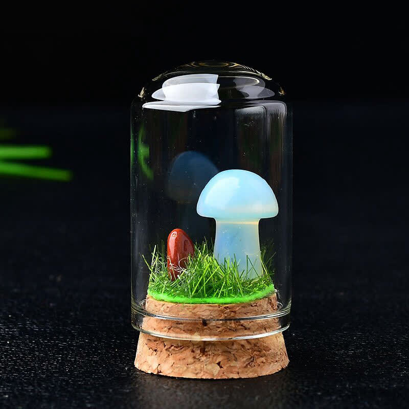 Olivenorma Glass Cover Crystal Mushroom Carving Gemstone Decoration - image 21