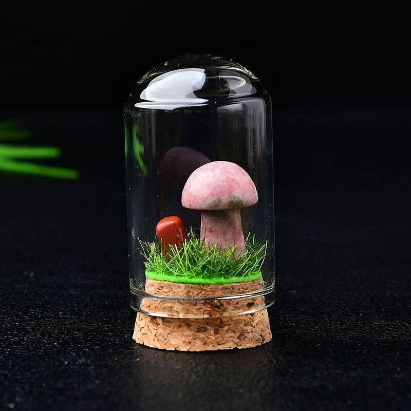 Olivenorma Glass Cover Crystal Mushroom Carving Gemstone Decoration - image 27