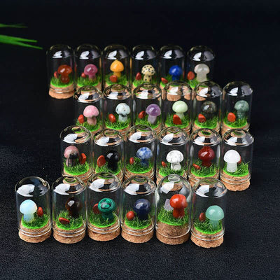 Olivenorma Glass Cover Crystal Mushroom Carving Gemstone Decoration - image 42