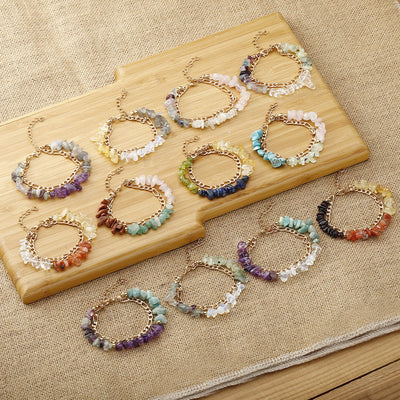 Olivenorma Natural Gravel Beads Metal Chain Zodiac Bracelet - image 16