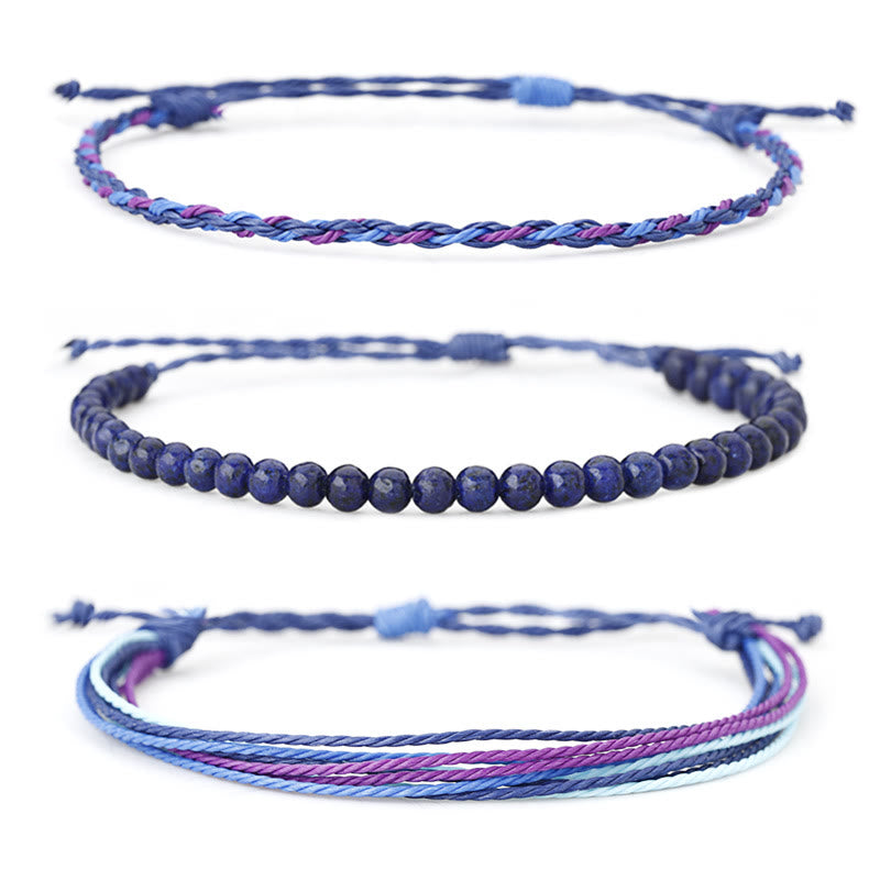 Olivenorma Natural Beads Cotton Rope Braided Bracelet