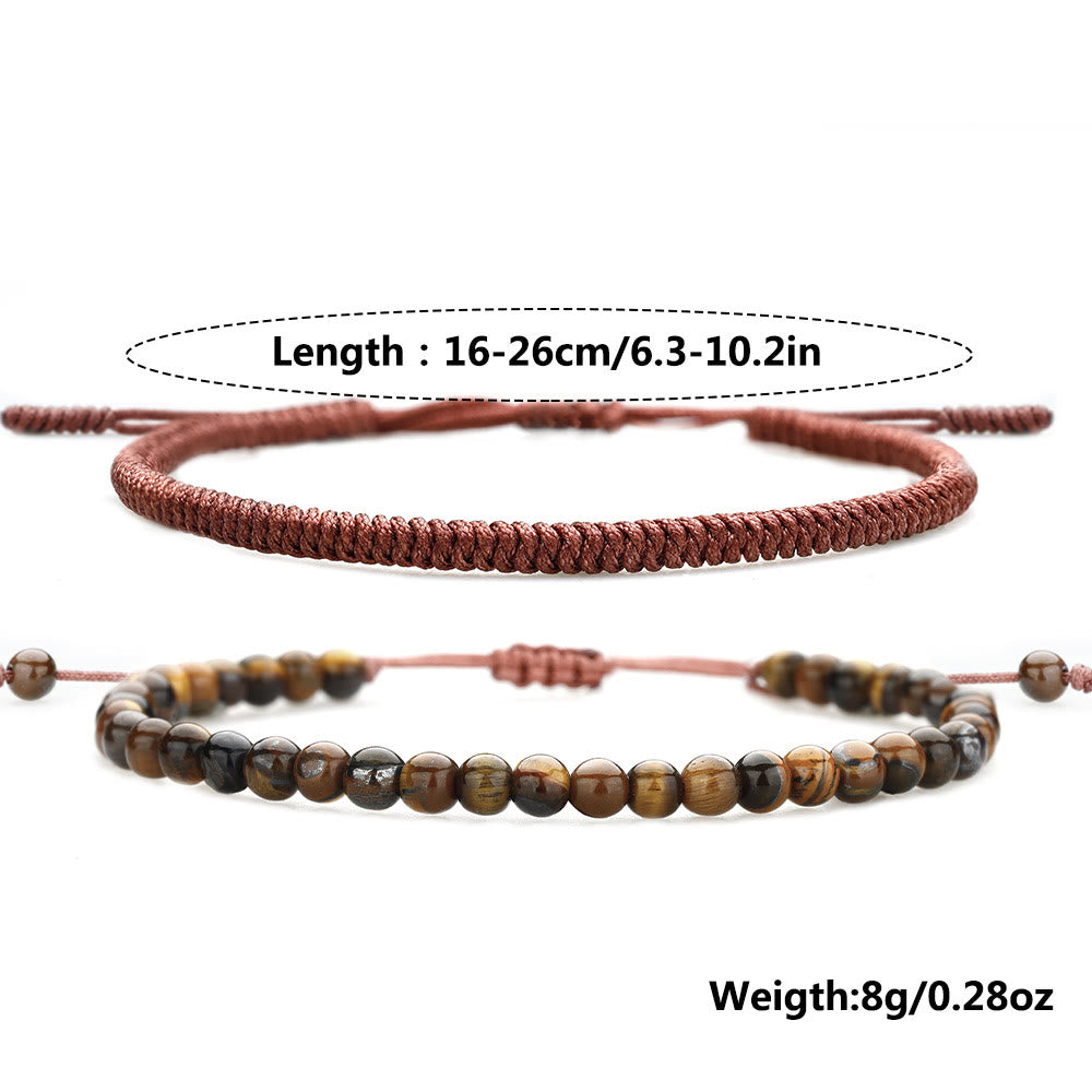 Olivenorma Natural Tiger Eye Beads Braided Bracelet