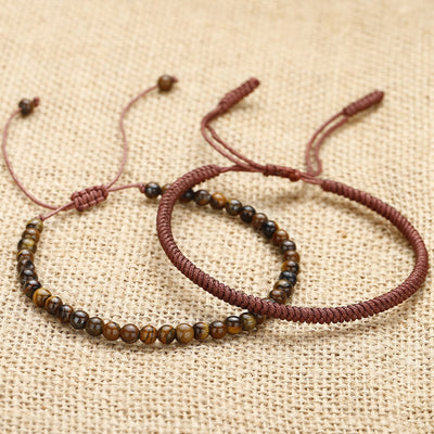 Olivenorma Natural Tiger Eye Beads Braided Bracelet