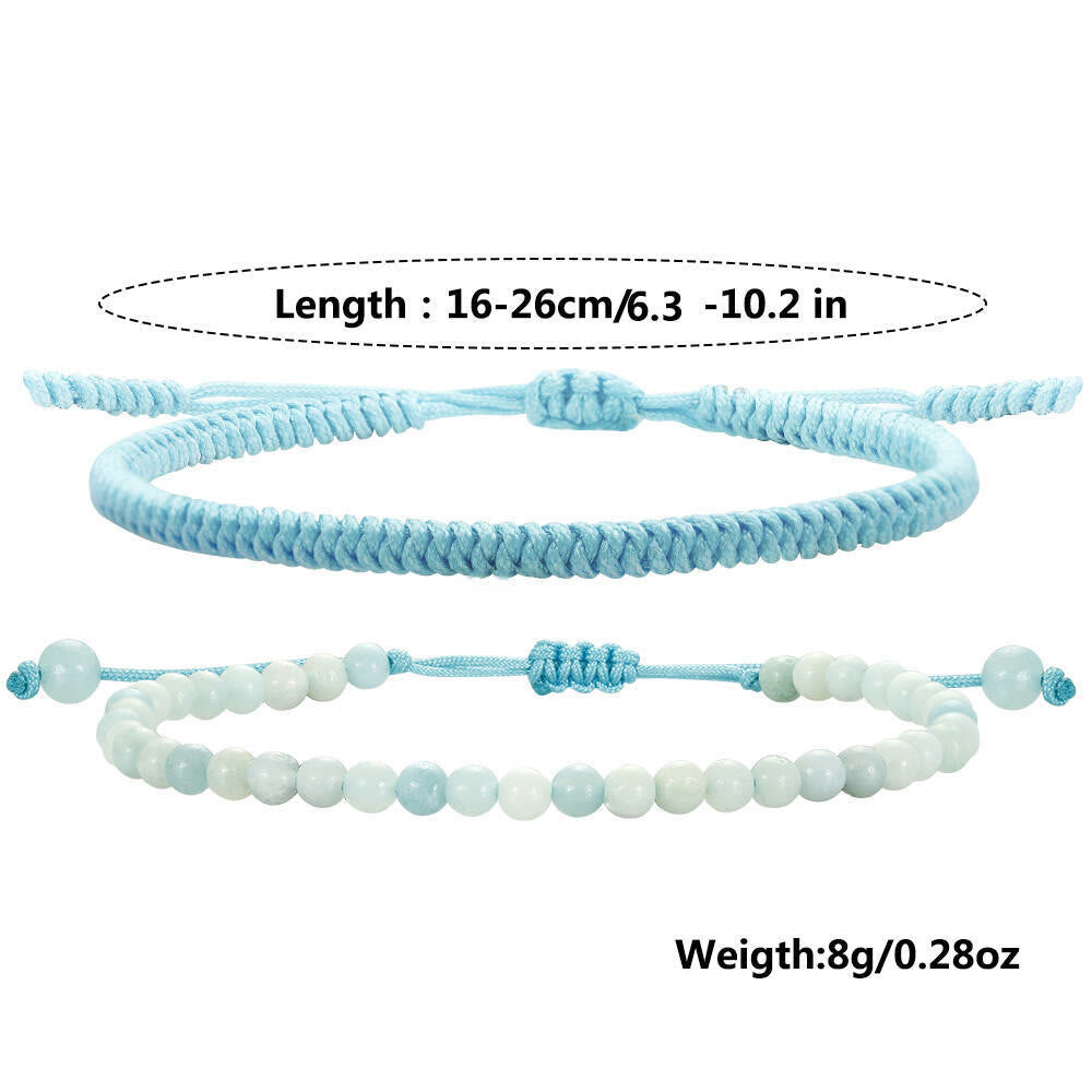 Olivenorma Natural Amazonite Beads Braided Bracelet