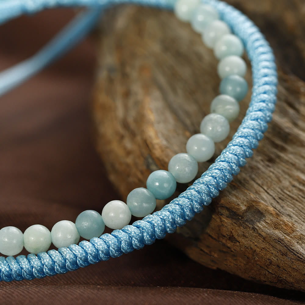 Olivenorma Natural Amazonite Beads Braided Bracelet