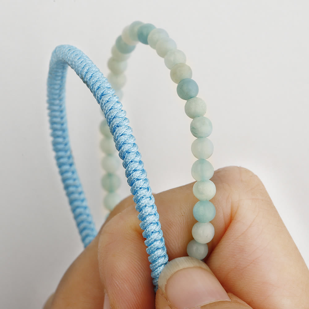 Olivenorma Natural Amazonite Beads Braided Bracelet