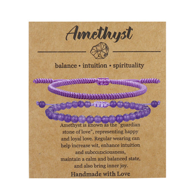 Olivenorma Natural Amethyst Beads Braided Bracelet