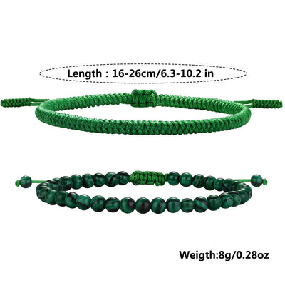 Olivenorma Natural Malachite Beads Braided Bracelet