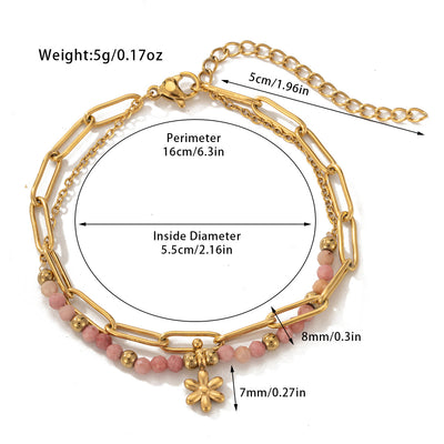 Olivenorma Natural Crystal Alloy Double-layer Bracelet