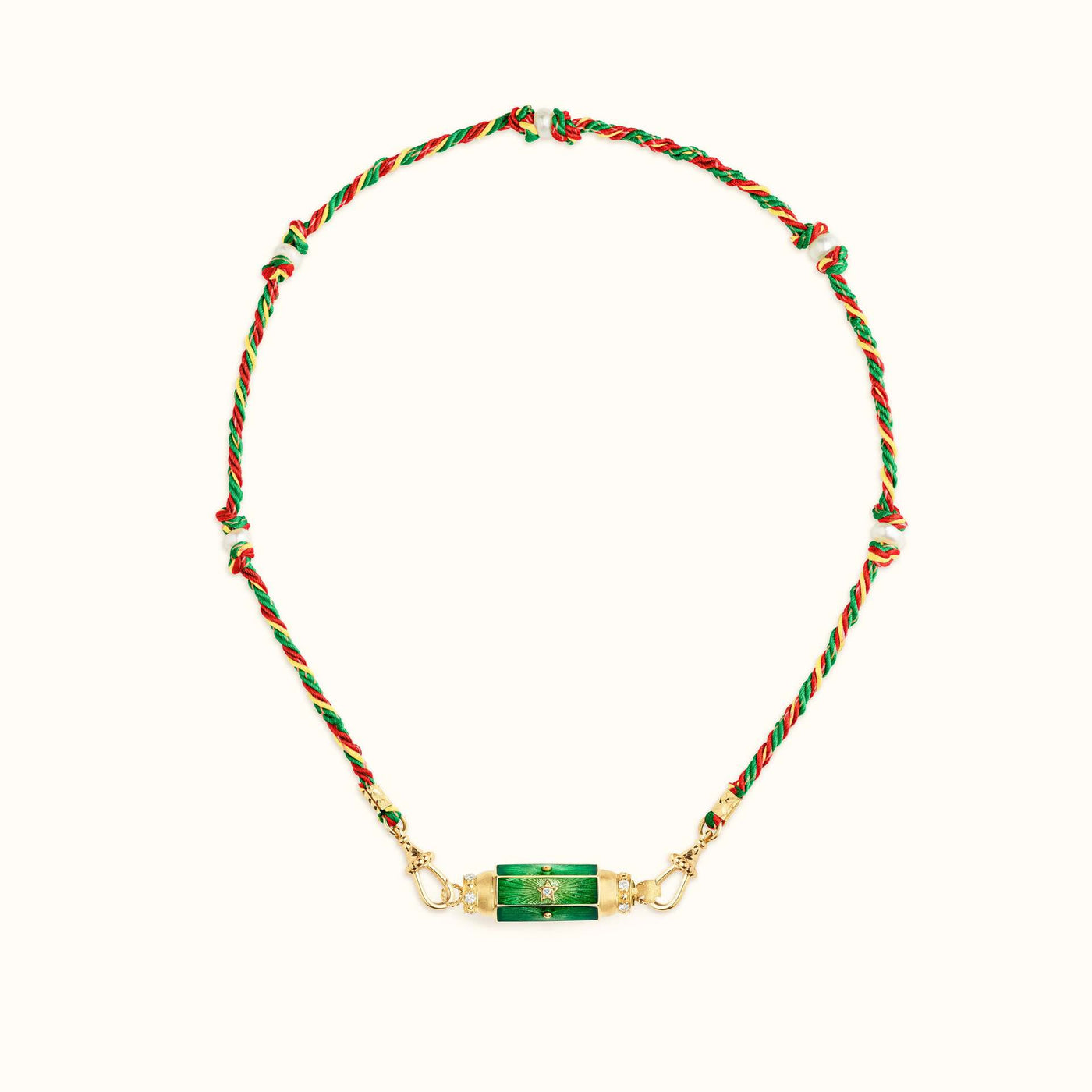 Olivenorma Braided Rope Colorful Tarot Kaleidoscope Pendant Necklace - Green Stars - image 6