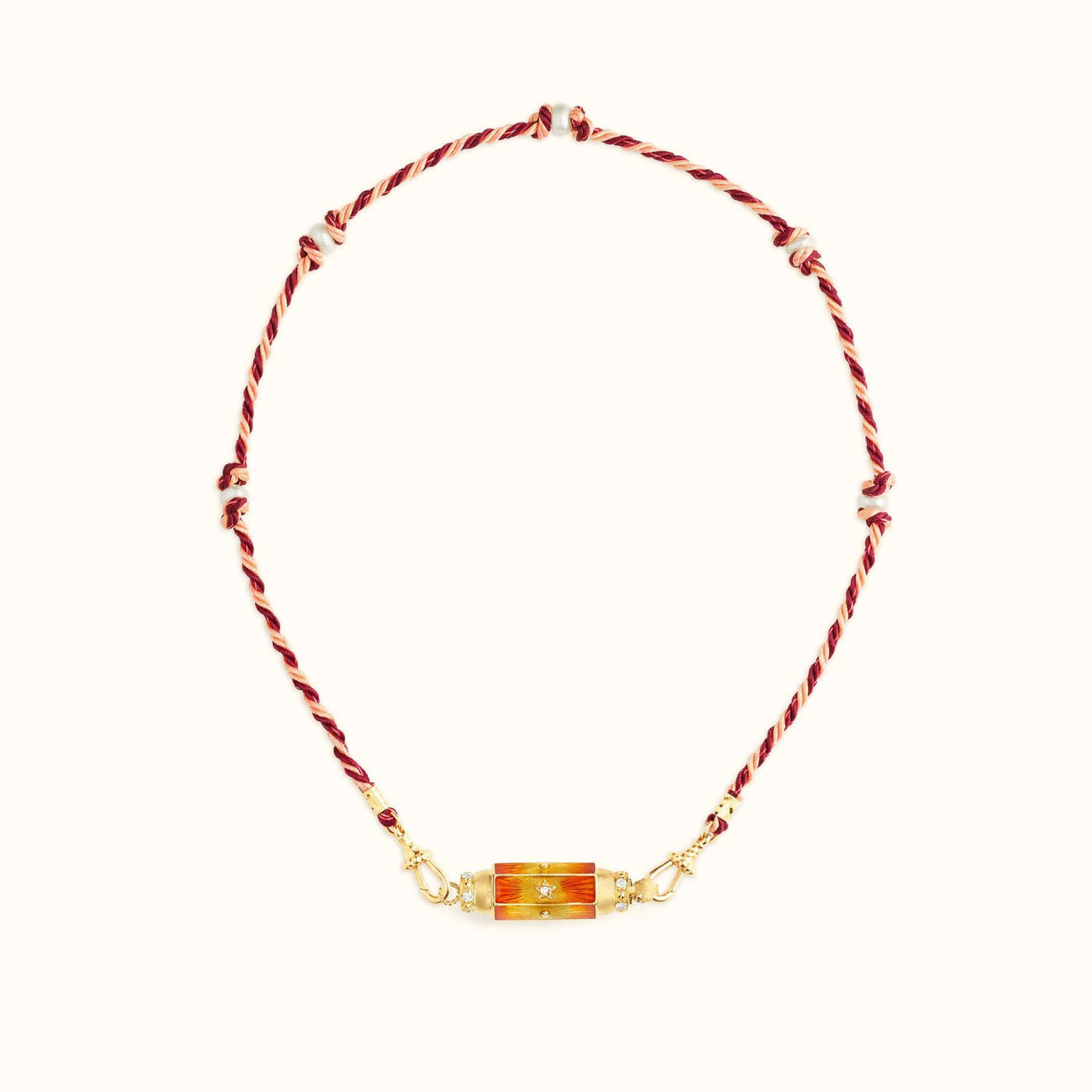 Olivenorma Braided Rope Colorful Tarot Kaleidoscope Pendant Necklace - Orange Stars - image 5