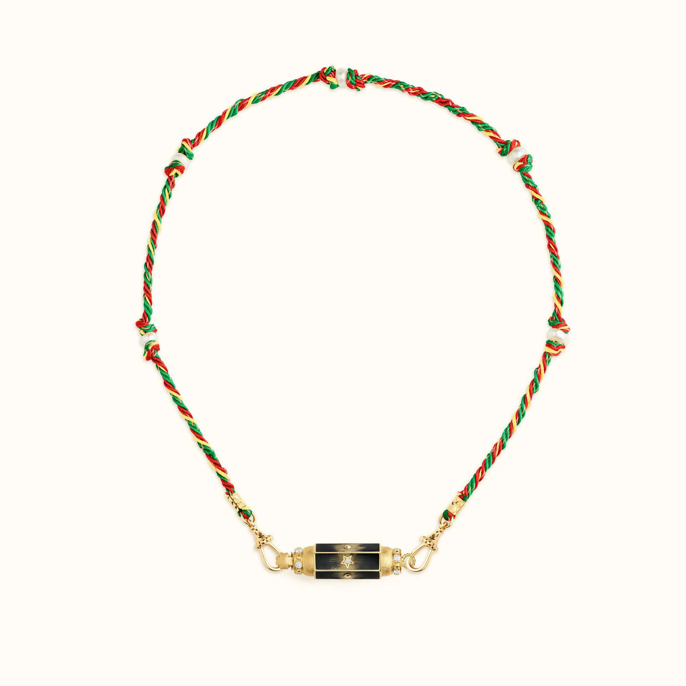 Olivenorma Braided Rope Colorful Tarot Kaleidoscope Pendant Necklace - Black Stars - image 2