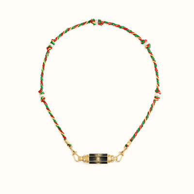 Olivenorma Braided Rope Colorful Tarot Kaleidoscope Pendant Necklace - Black Stars - image 2