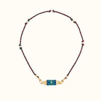 Olivenorma Braided Rope Colorful Tarot Kaleidoscope Pendant Necklace - Blue Stars - image 7