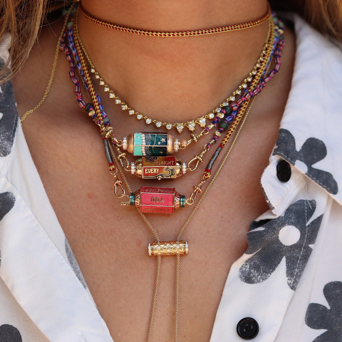 Olivenorma Braided Rope Colorful Tarot Kaleidoscope Pendant Necklace - image 11