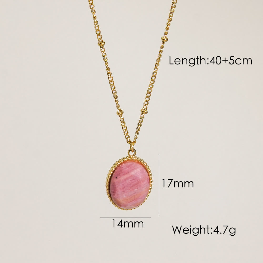 Olivenorma Natural Rhodonite Pendant Necklace