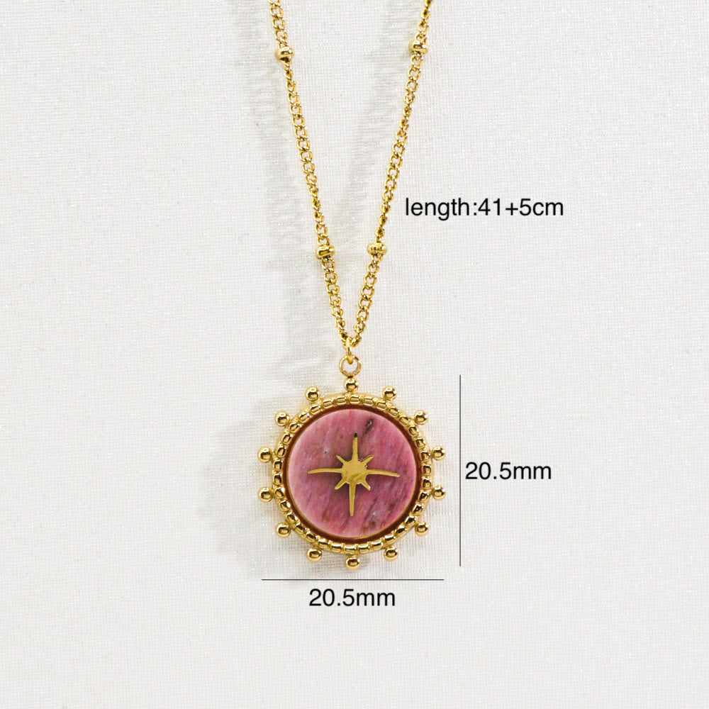 Olivenorma Natural Stone Eight-pointed Star Pendant Necklace