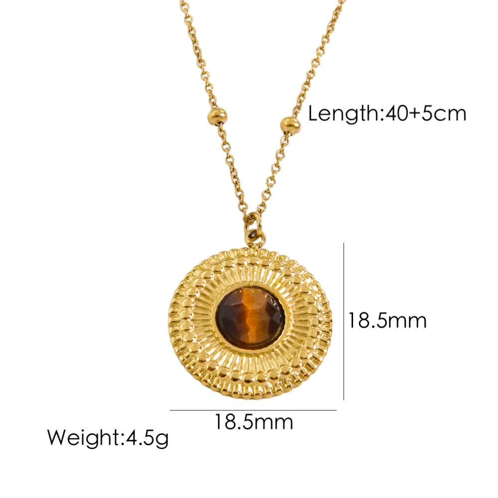 Olivenorma Natural Tiger Eye Pendant Necklace