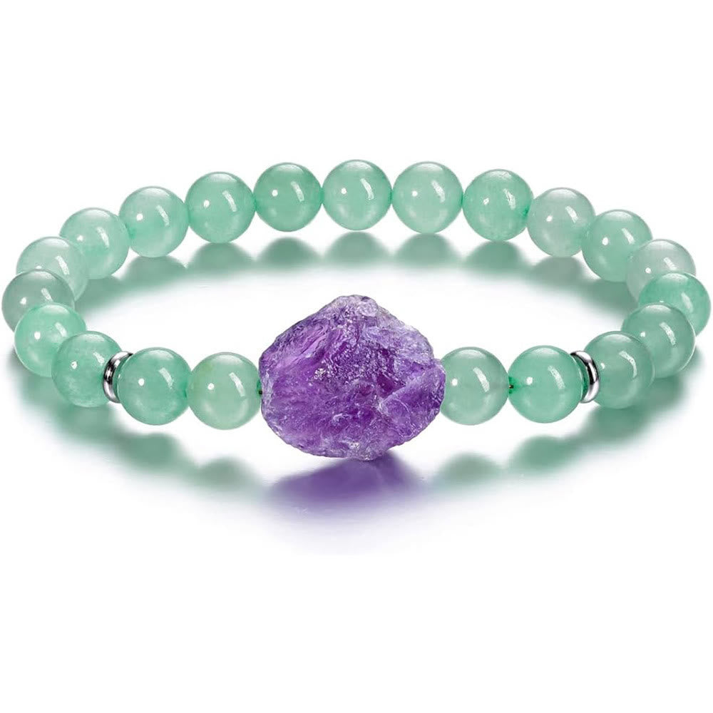 Olivenorma Natural Raw Amethyst 8mm Gem Bracelet