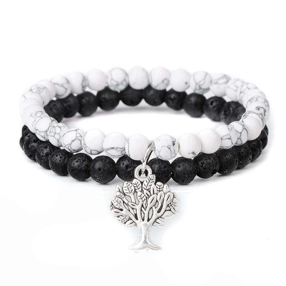 Olivenorma Tree of Life Gemstone Double Layer Bracelet