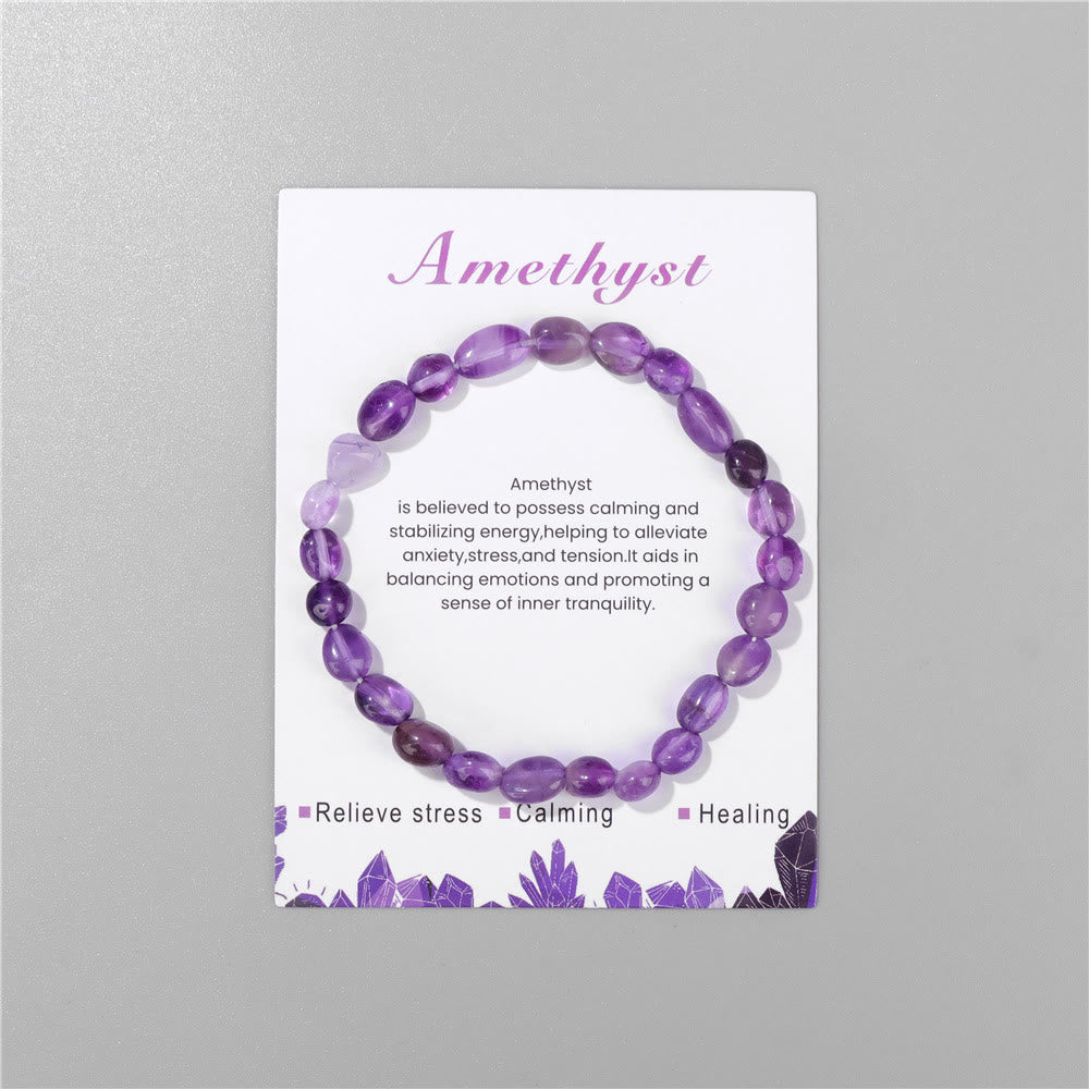 Olivenorma Irregular Gemstone Adjustable Healing Bracelet