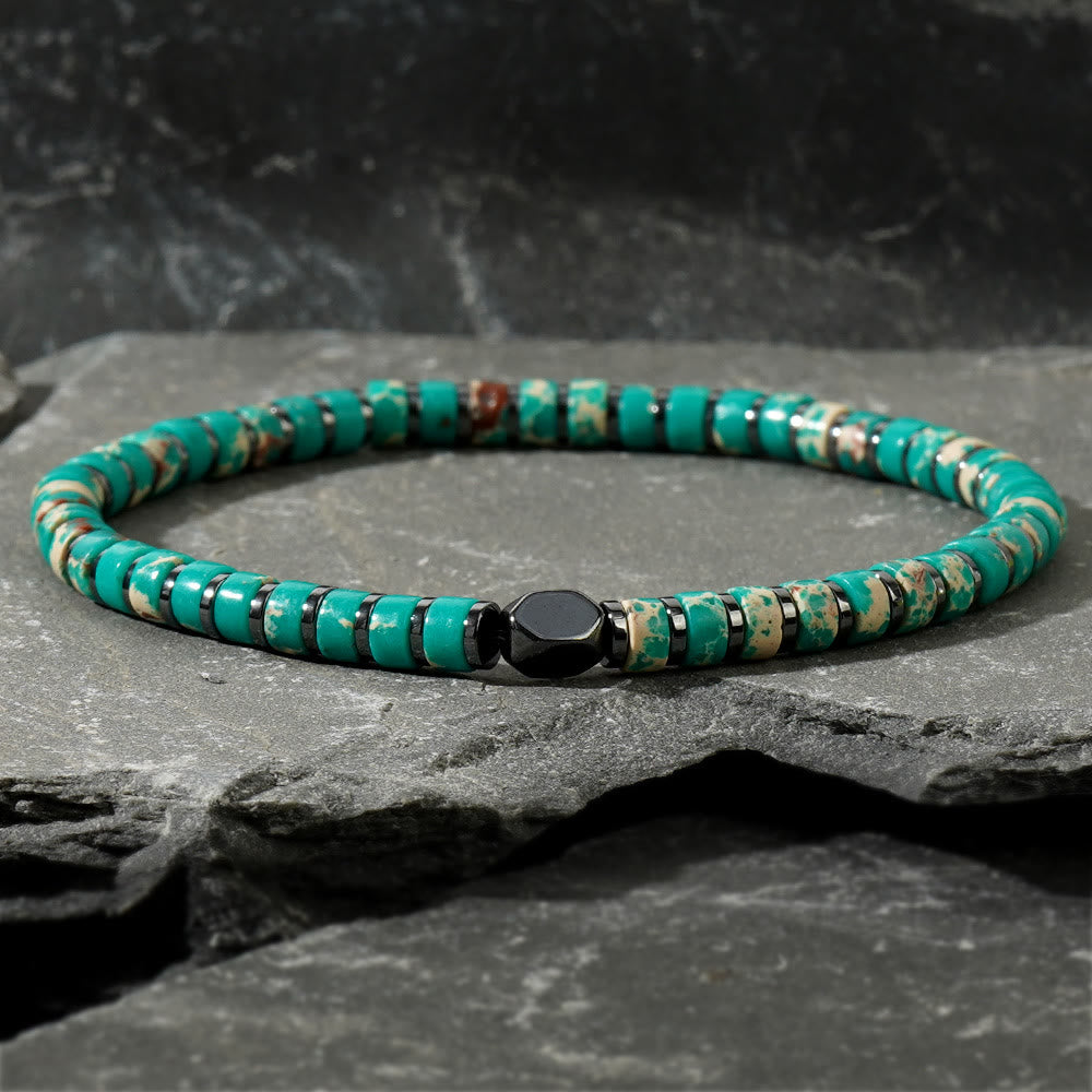 Olivenorma Bohemian Natural Emperor Stone Beaded Bracelet