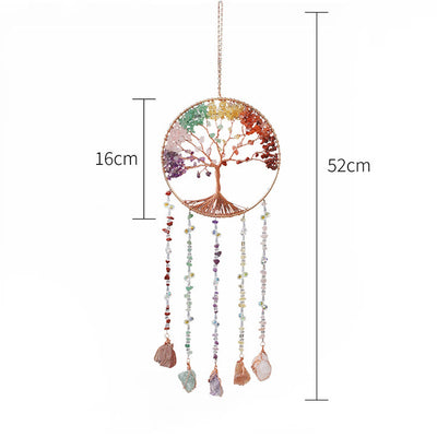 Olivenorma Natural Stone Chakra Tree Of Life Wind Chime