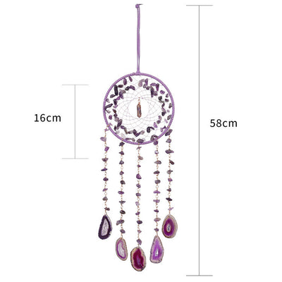 Olivenorma Natural Amethyst Purple Agate Pendant Wind Chime