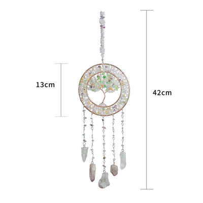 Olivenorma Freshwater Pearl Peridot Tree of Life Wind Chime