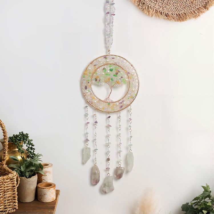 Olivenorma Freshwater Pearl Peridot Tree of Life Wind Chime