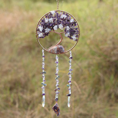 Olivenorma Amethyst Opalite Tree of Life Wind Chime