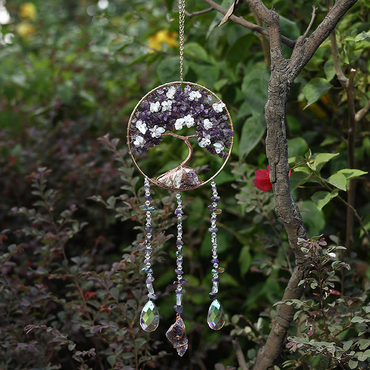 Olivenorma Amethyst Opalite Tree of Life Wind Chime