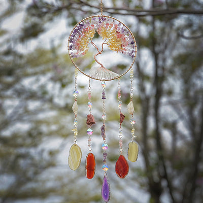 Olivenorma Citrine Fluorite Tree of Life Wind Chime