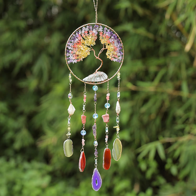 Olivenorma Citrine Fluorite Tree of Life Wind Chime