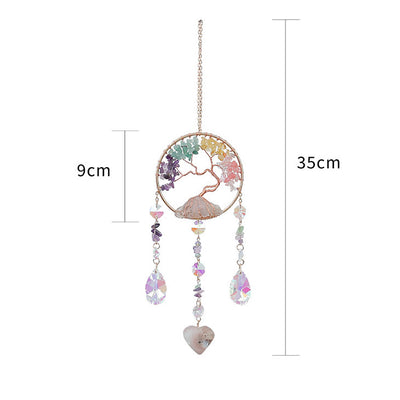 Olivenorma Four Natural Stones Tree Of Life Wind Chime