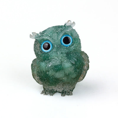 Olivenorma Natural Crystal Owl Gemstone Decoration