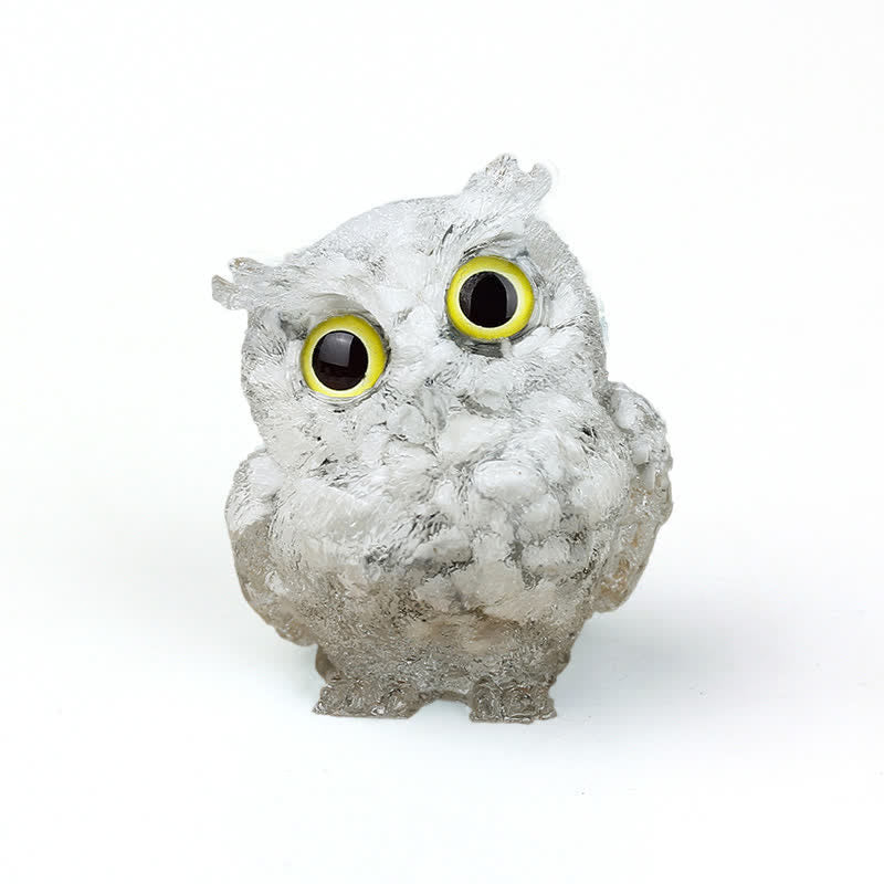 Olivenorma Natural Crystal Owl Gemstone Decoration - White Turquoise - 2.08''(L) * 1.57''(W) * 1.45''(H) - image 64